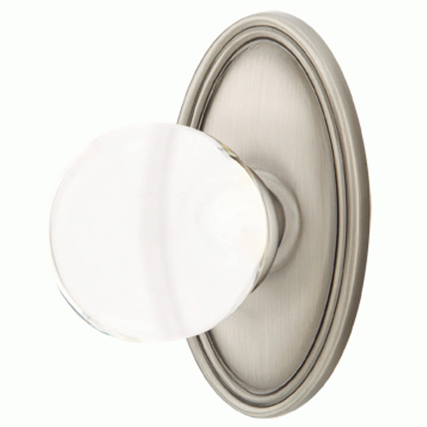 ##Antique Hardware## Crystal Bristol Door Knob Set With Oval Rosette (Several Finish Options)