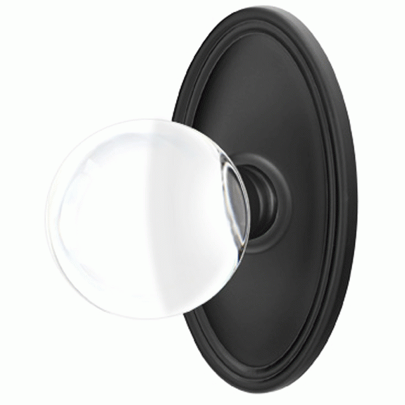 ##Antique Hardware## Crystal Bristol Door Knob Set With Oval Rosette (Several Finish Options)