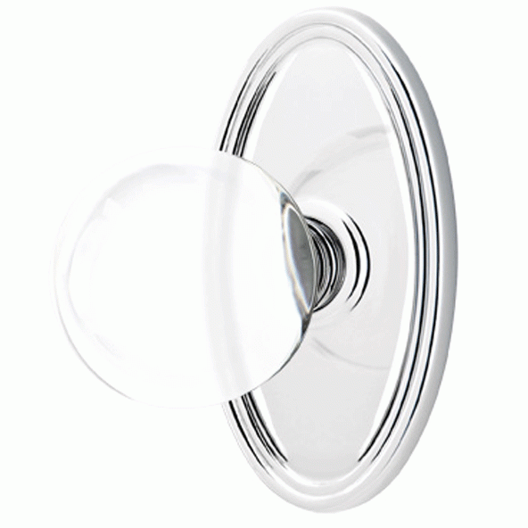 ##Antique Hardware## Crystal Bristol Door Knob Set With Oval Rosette (Several Finish Options)