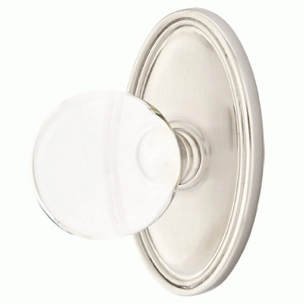 ##Antique Hardware## Crystal Bristol Door Knob Set With Oval Rosette (Several Finish Options)