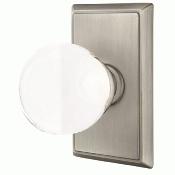 ##Antique Hardware## Crystal Bristol Door Knob Set With Rectangular Rosette (Severl Finish Options)