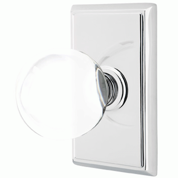 ##Antique Hardware## Crystal Bristol Door Knob Set With Rectangular Rosette (Severl Finish Options)
