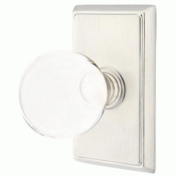 ##Antique Hardware## Crystal Bristol Door Knob Set With Rectangular Rosette (Severl Finish Options)