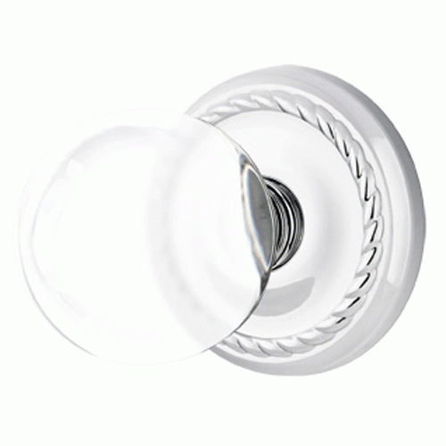 ##Antique Hardware## Crystal Bristol Door Knob Set With Rope Rosette (Several Finish Options)