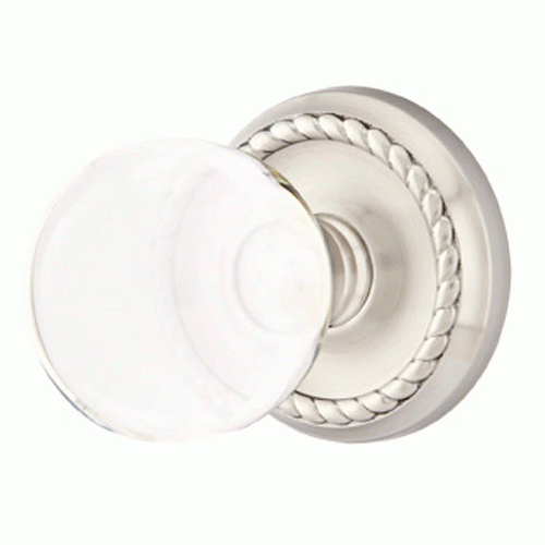 ##Antique Hardware## Crystal Bristol Door Knob Set With Rope Rosette (Several Finish Options)