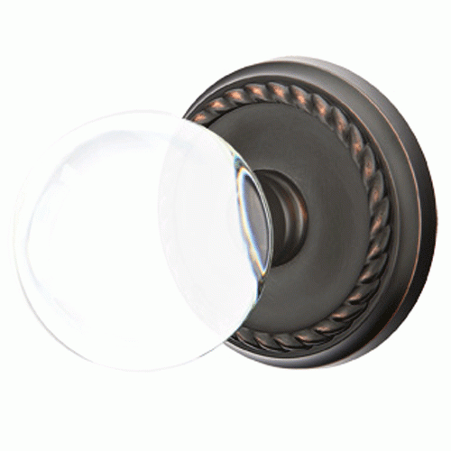 ##Antique Hardware## Crystal Bristol Door Knob Set With Rope Rosette (Several Finish Options)