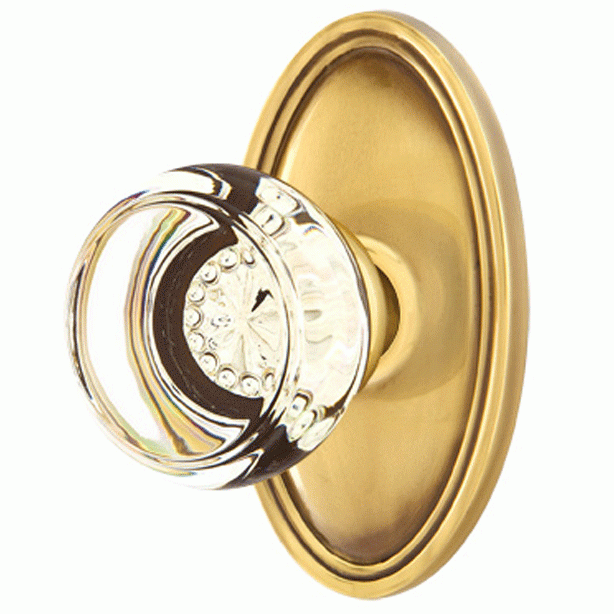 ##Antique Hardware## Emtek Crystal Georgetown Door Knob Set With Oval Rosette (Several Finishes Available)