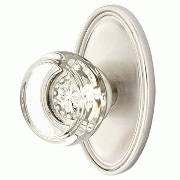 ##Antique Hardware## Emtek Crystal Georgetown Door Knob Set With Oval Rosette (Several Finishes Available)