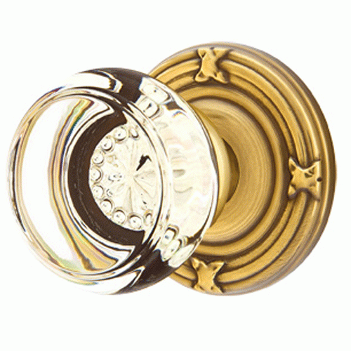 ##Antique Hardware## Emtek Crystal Georgetown Door Knob Set With Ribbon & Reed Rosette (Several Finish Options)