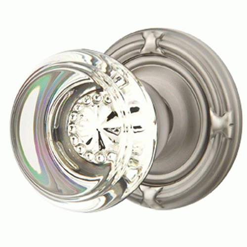 ##Antique Hardware## Emtek Crystal Georgetown Door Knob Set With Ribbon & Reed Rosette (Several Finish Options)