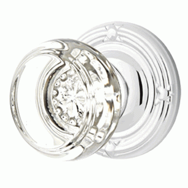 ##Antique Hardware## Emtek Crystal Georgetown Door Knob Set With Ribbon & Reed Rosette (Several Finish Options)
