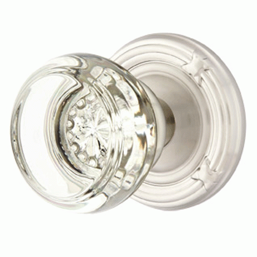 ##Antique Hardware## Emtek Crystal Georgetown Door Knob Set With Ribbon & Reed Rosette (Several Finish Options)