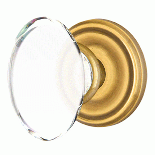 ##Antique Hardware## Emtek Crystal Hampton Door Knob Set With Regular Rosette (Several Finish Options)