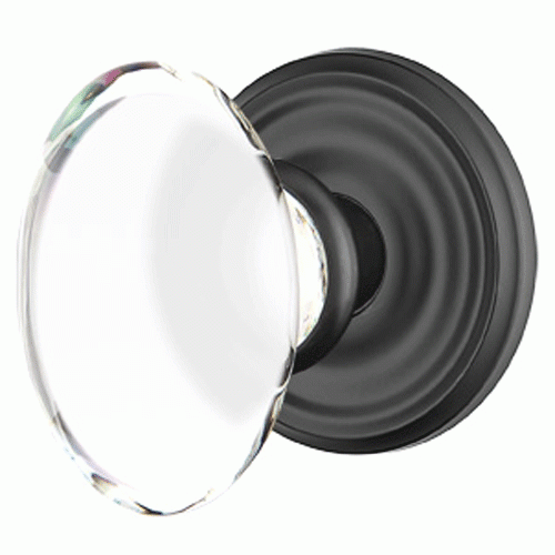 ##Antique Hardware## Emtek Crystal Hampton Door Knob Set With Regular Rosette (Several Finish Options)