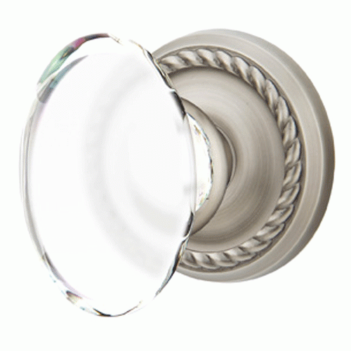 ##Antique Hardware## Crystal Hampton Door Knob Set With Rope Rosette (Several Finish Options)