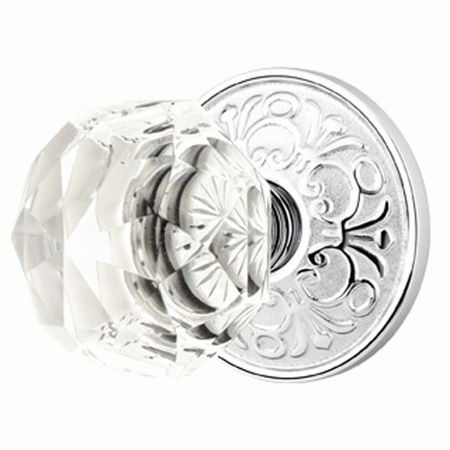 ##Antique Hardware## Emtek Diamond Crystal Door Knob Set With Lancaster Rosette (Several Finish Options)