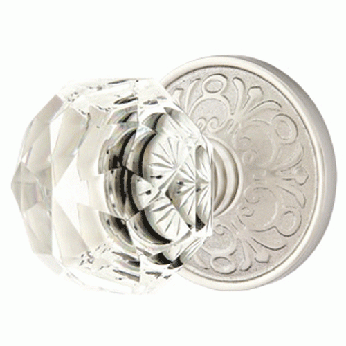 ##Antique Hardware## Emtek Diamond Crystal Door Knob Set With Lancaster Rosette (Several Finish Options)