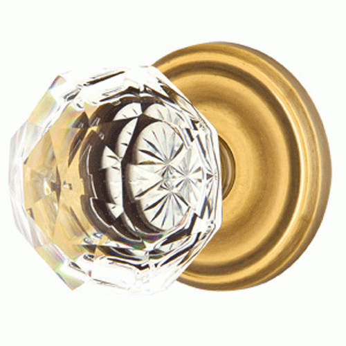 ##Antique Hardware## Diamond Crystal Door Knob Set With Regular Rosette (Several Finish Options)