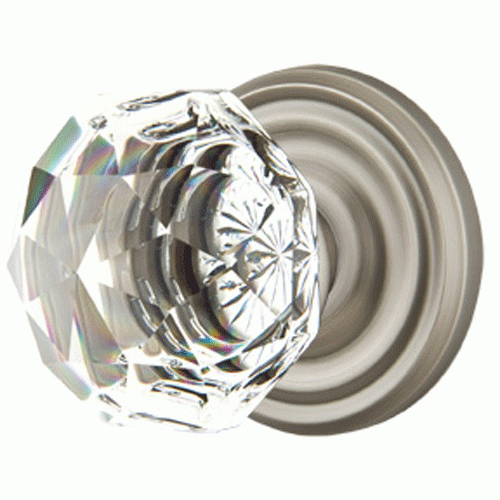 ##Antique Hardware## Diamond Crystal Door Knob Set With Regular Rosette (Several Finish Options)