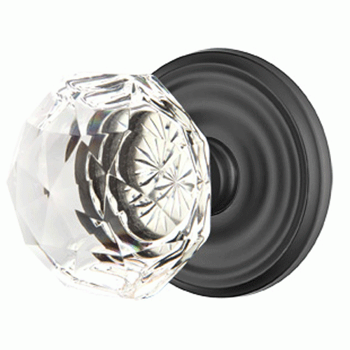 ##Antique Hardware## Diamond Crystal Door Knob Set With Regular Rosette (Several Finish Options)