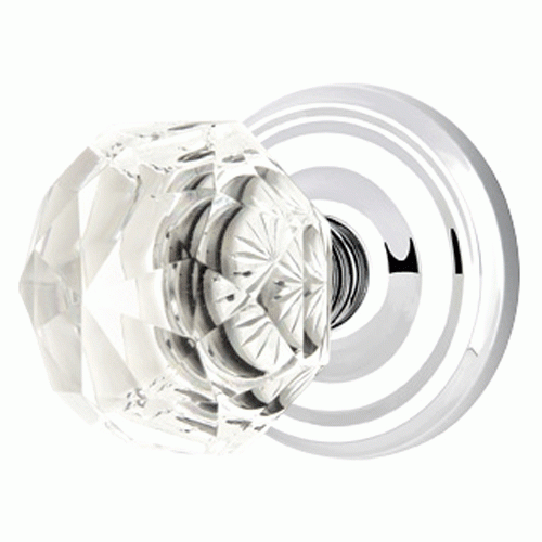 ##Antique Hardware## Diamond Crystal Door Knob Set With Regular Rosette (Several Finish Options)