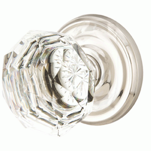 ##Antique Hardware## Diamond Crystal Door Knob Set With Regular Rosette (Several Finish Options)