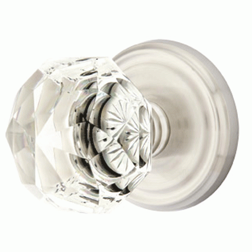 ##Antique Hardware## Diamond Crystal Door Knob Set With Regular Rosette (Several Finish Options)