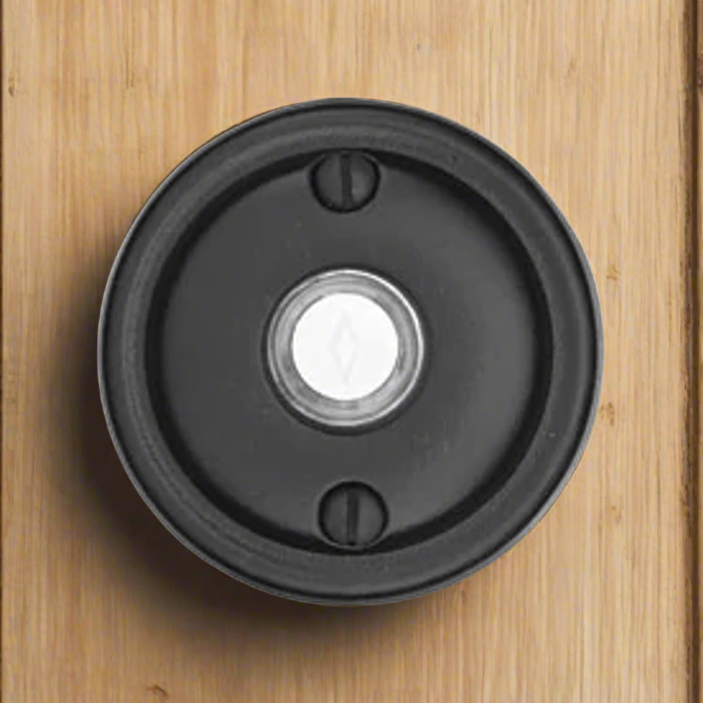 Antique Hardware 2 5/8 Inch Solid Brass Lost Wax Doorbell Button with Round Rosette Door Bells & Chimes