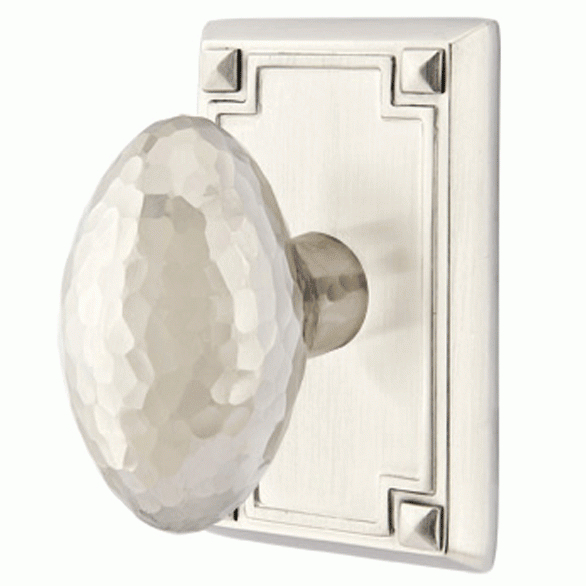 ##Antique Hardware## Hammered Egg Knob With Rectangular Rosette (Several Finish Options)