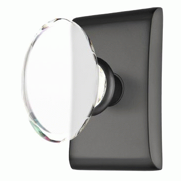 Antique Hardware Crystal Hampton Door Knob Set With Neos Rosette (Several Finish Options) EMTEK GLASS CRYSTAL HAMPTON DOOR KNOB