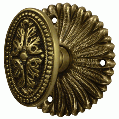 ##Antique Hardware## French Provincial Rosette Door Set with Avalon Oval Door Knobs (Several Finishes Available)
