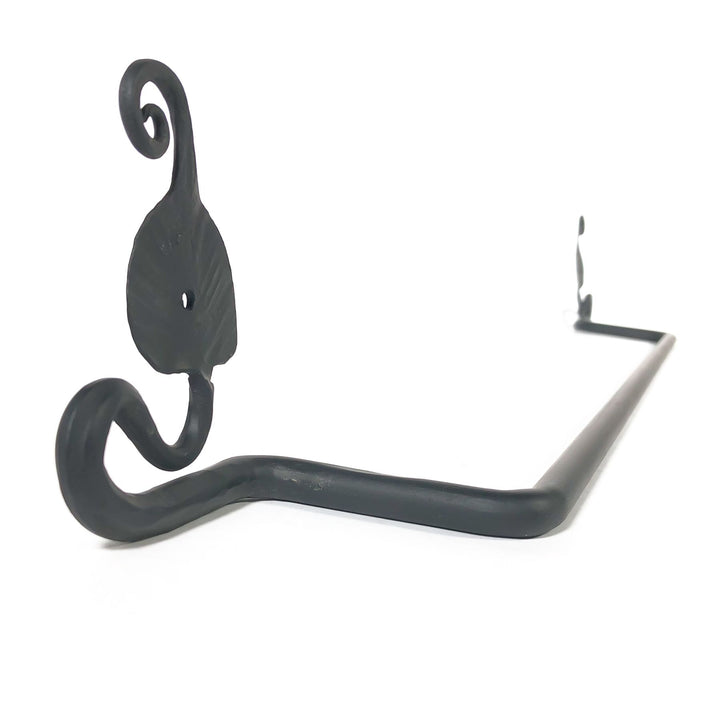 Hand Forged Leaf Towel Bar (Iron Finish)