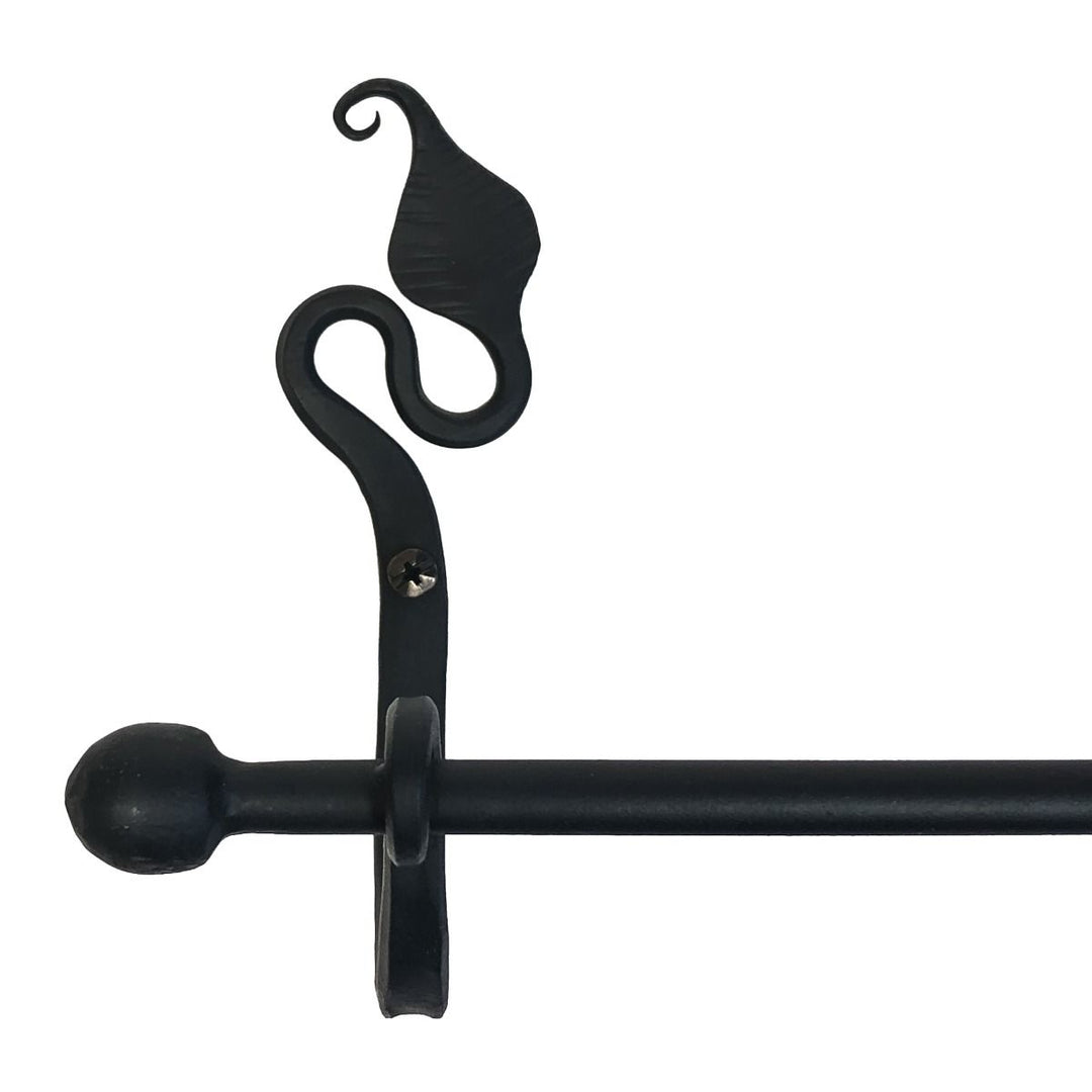 Hand Forged Leaf Fancy Towel Bar (Iron Finish)