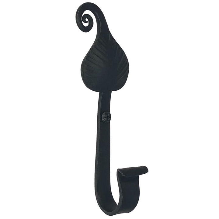 Hand Forged Leaf Robe Hook (Iron Finish)