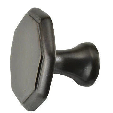 ##Antique Hardware## 1 5/8 Inch Solid Brass Octagonal Cabinet Knob Black Bronze Finish