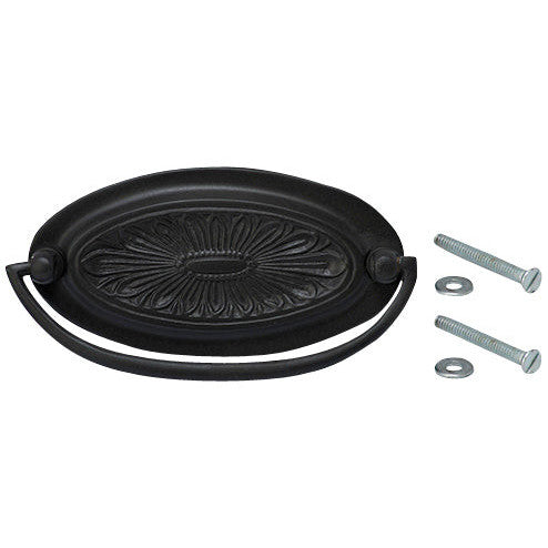 4 1/2 Inch Overall (3 3/4 Inch c-c) Solid Brass Oval Bail Pull (Oil Rubbed Bronze Finish)