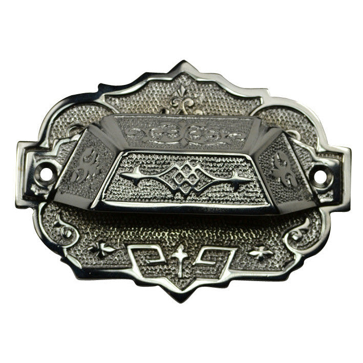 ##Antique Hardware## 4 3/8 Inch Overall (3 1/4 Inch c-c) Solid Brass Eastlake Cup & Bin Pull With Backplate