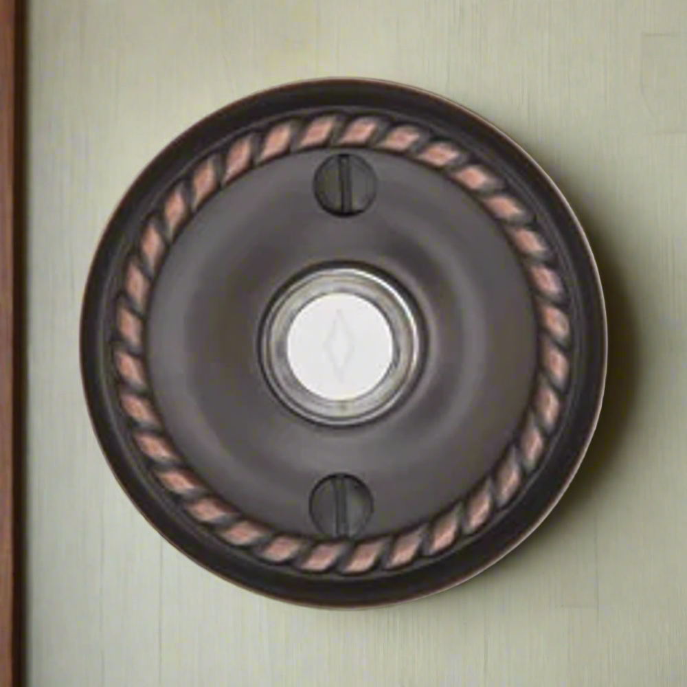 ##Antique Hardware## Emtek 2401 Doorbell Button With Rope Rosette