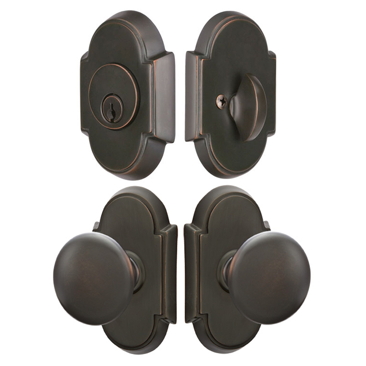 ##Antique Hardware## Emtek Solid Brass Providence Door Knob with #8 Rosette