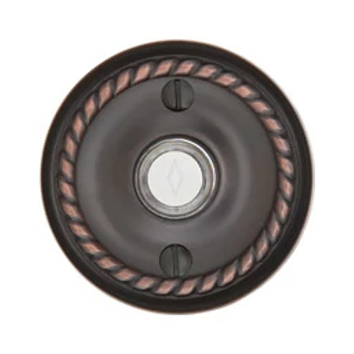 ##Antique Hardware## Emtek 2401 Doorbell Button With Rope Rosette