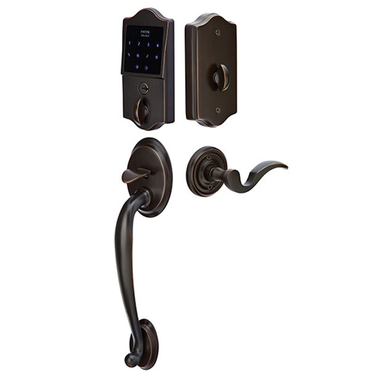 Antique Hardware Emtek EMTouch Classic Style Electronic Keypad Entry Set with Lever in Oil Rubbed Bronze Finish Electronic Keypad Entryway Sets
