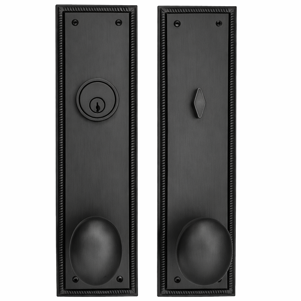 ##Antique Hardware## Georgian Roped Rectangular Style Single Door Entryway Set (Several Knob & Finish Options Available)