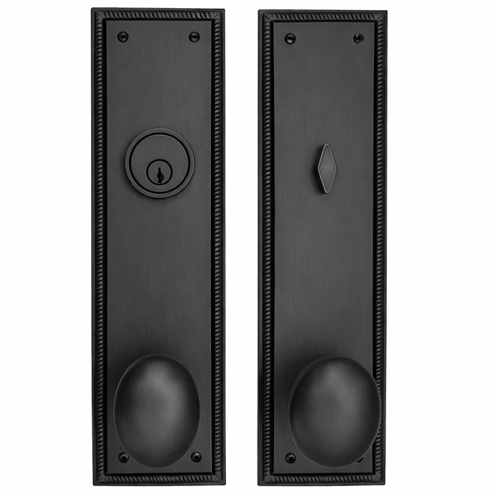 ##Antique Hardware## Georgian Roped Rectangular Style Single Door Entryway Set (Several Knob & Finish Options Available)