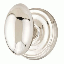 ##Antique Hardware## Emtek Solid Brass Egg Door Knob Set With Regular Rosette (Several Finish Options)