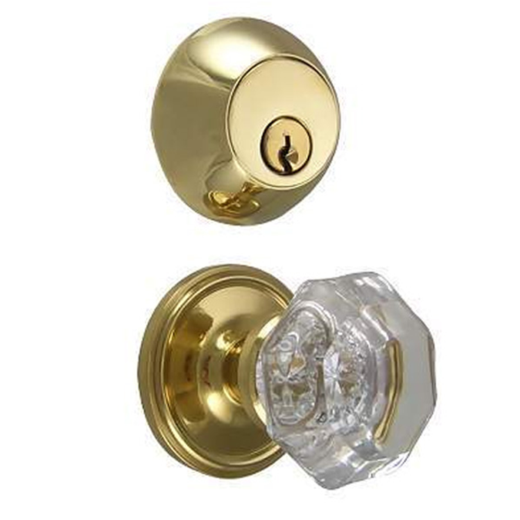 ##Antique Hardware## Octagon Crystal Entryway Set with Victorian Back Plate