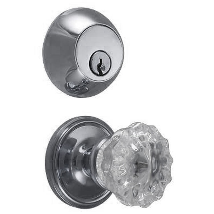 ##Antique Hardware## Octagon Crystal Entryway Set with Victorian Back Plate