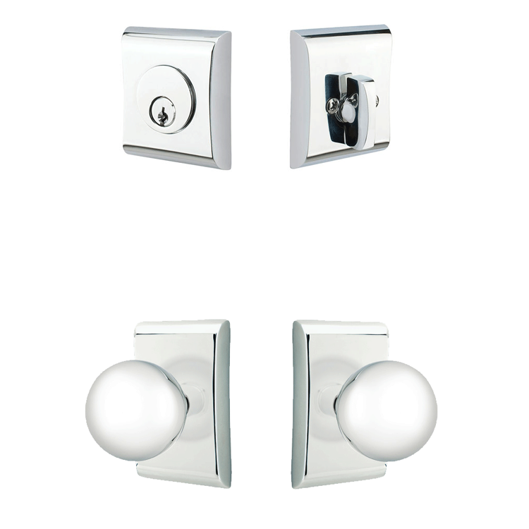 ##Antique Hardware## Emtek Single Door Entryway Orb Knob With Neos Rosette (Several Finish Options)