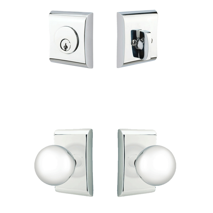 ##Antique Hardware## Emtek Single Door Entryway Orb Knob With Neos Rosette (Several Finish Options)