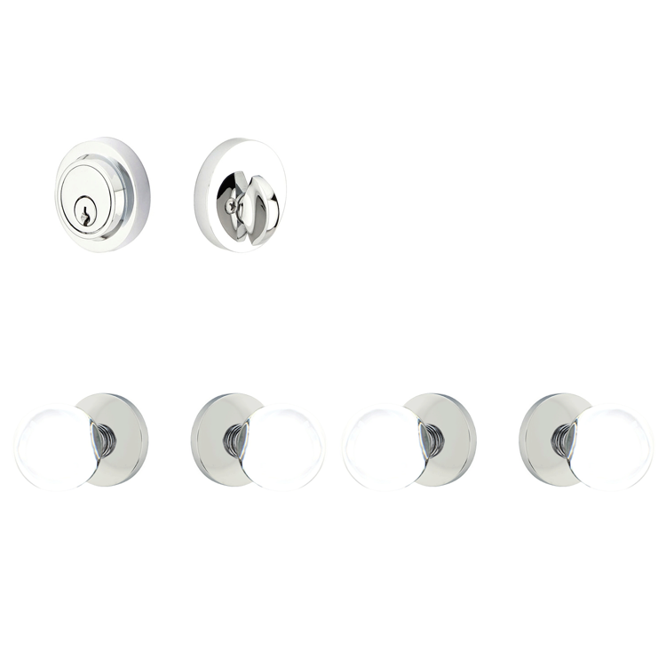 Antique Hardware Emtek Double Door Entryway Bristol Crystal Knob With Disc Rosette ENTRYWAY