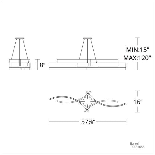 ##Antique Hardware## Arcs LED Chandelier Ceiling Light 8 inch Black